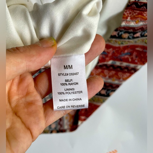 Blue Rain burnt orange pattern dress - Size Medium - lined - Picture 4 of 6